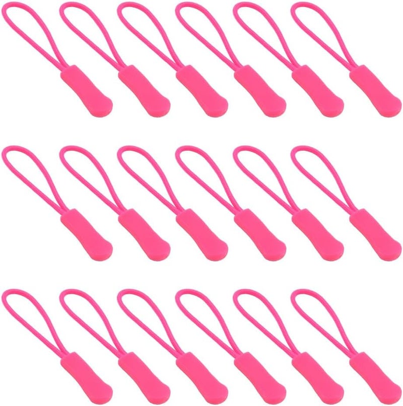 Ruidee 50 Pieces Zipper Pulls Zipper Tabs Zipper Pull Cord Extender Replacement Zipper Pulls for Backpacks, Jackets, Luggage, Purses, Handbags（Dark Pink） - Image 1